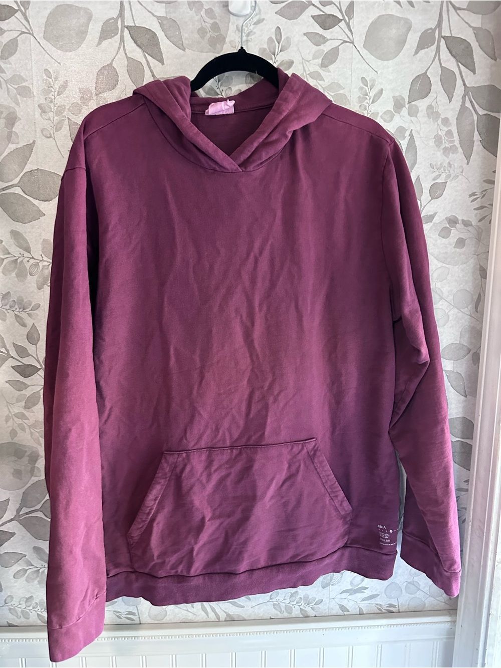 Onia Men's Crewneck Hoodie in Plum Large 100% Cotton